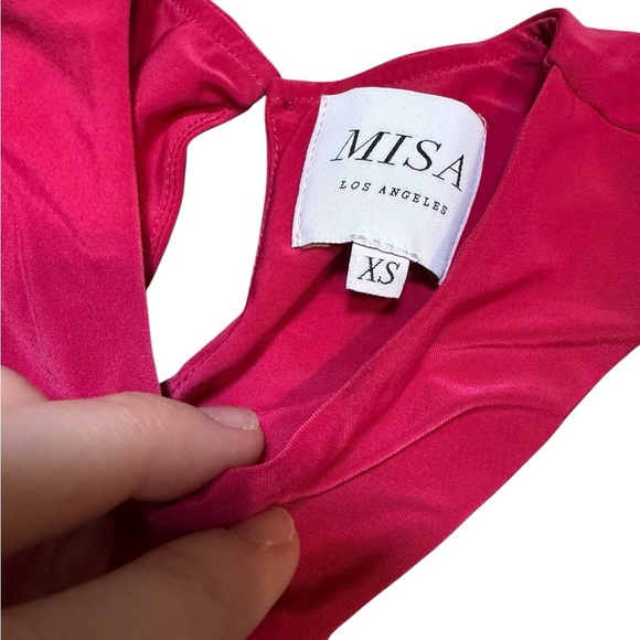 ✨ MISA Los Angeles Lyra Cutout Maxi Dress Fuchsia Pink Revolve XS NWOT ✨ - Picture 8 of 8
